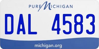 MI license plate DAL4583