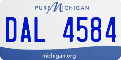 MI license plate DAL4584