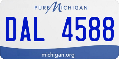 MI license plate DAL4588