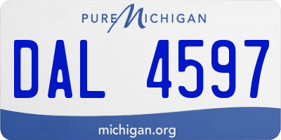 MI license plate DAL4597