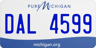 MI license plate DAL4599