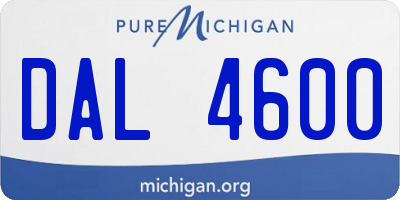 MI license plate DAL4600