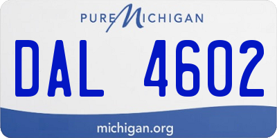 MI license plate DAL4602
