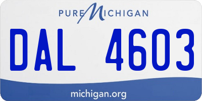 MI license plate DAL4603