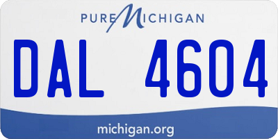 MI license plate DAL4604