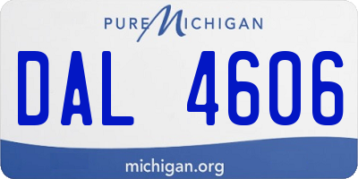 MI license plate DAL4606