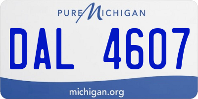 MI license plate DAL4607