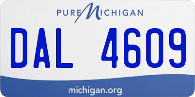 MI license plate DAL4609