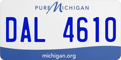 MI license plate DAL4610