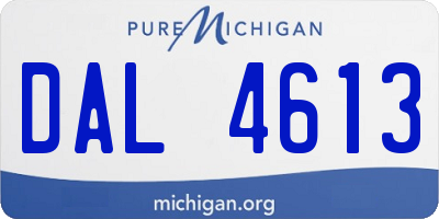 MI license plate DAL4613