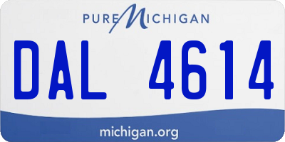 MI license plate DAL4614