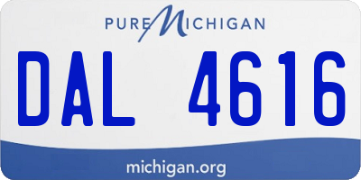 MI license plate DAL4616