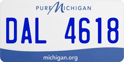 MI license plate DAL4618