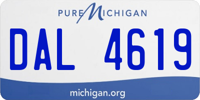 MI license plate DAL4619