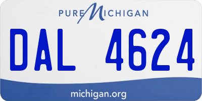 MI license plate DAL4624
