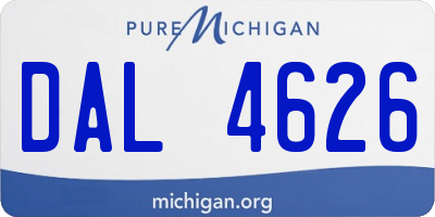 MI license plate DAL4626