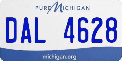 MI license plate DAL4628