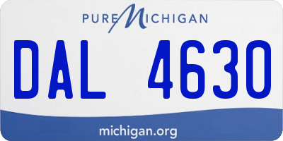 MI license plate DAL4630