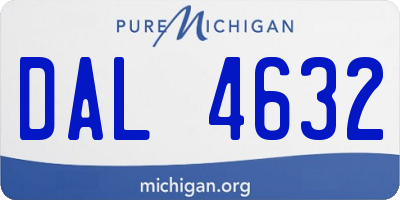 MI license plate DAL4632