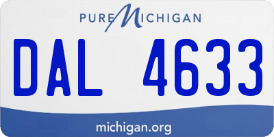 MI license plate DAL4633