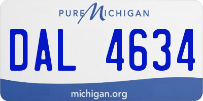 MI license plate DAL4634