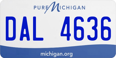 MI license plate DAL4636