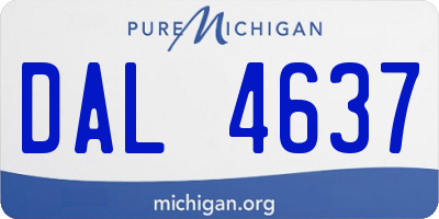 MI license plate DAL4637