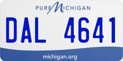 MI license plate DAL4641