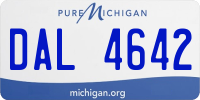 MI license plate DAL4642