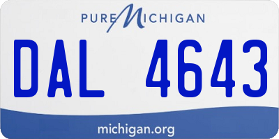 MI license plate DAL4643