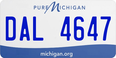 MI license plate DAL4647