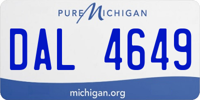 MI license plate DAL4649