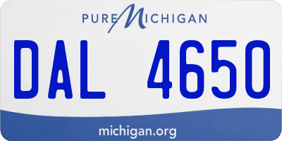 MI license plate DAL4650