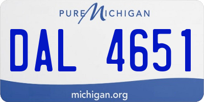 MI license plate DAL4651