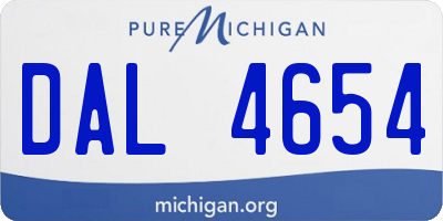 MI license plate DAL4654