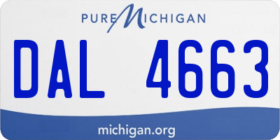 MI license plate DAL4663
