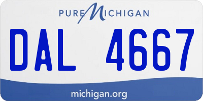 MI license plate DAL4667