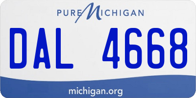 MI license plate DAL4668