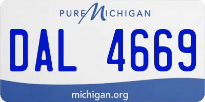 MI license plate DAL4669