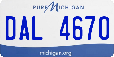 MI license plate DAL4670