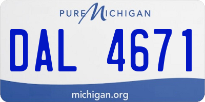 MI license plate DAL4671