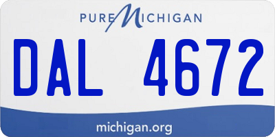 MI license plate DAL4672