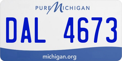MI license plate DAL4673