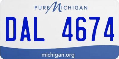 MI license plate DAL4674