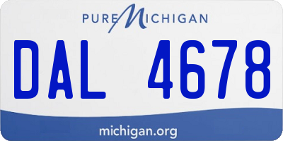 MI license plate DAL4678