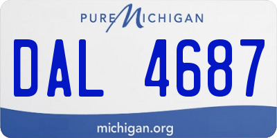 MI license plate DAL4687
