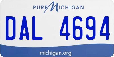 MI license plate DAL4694