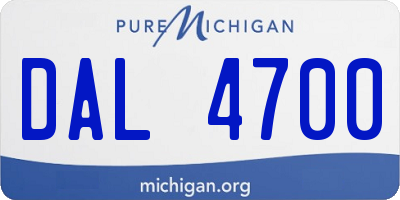 MI license plate DAL4700