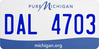 MI license plate DAL4703