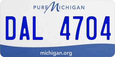 MI license plate DAL4704